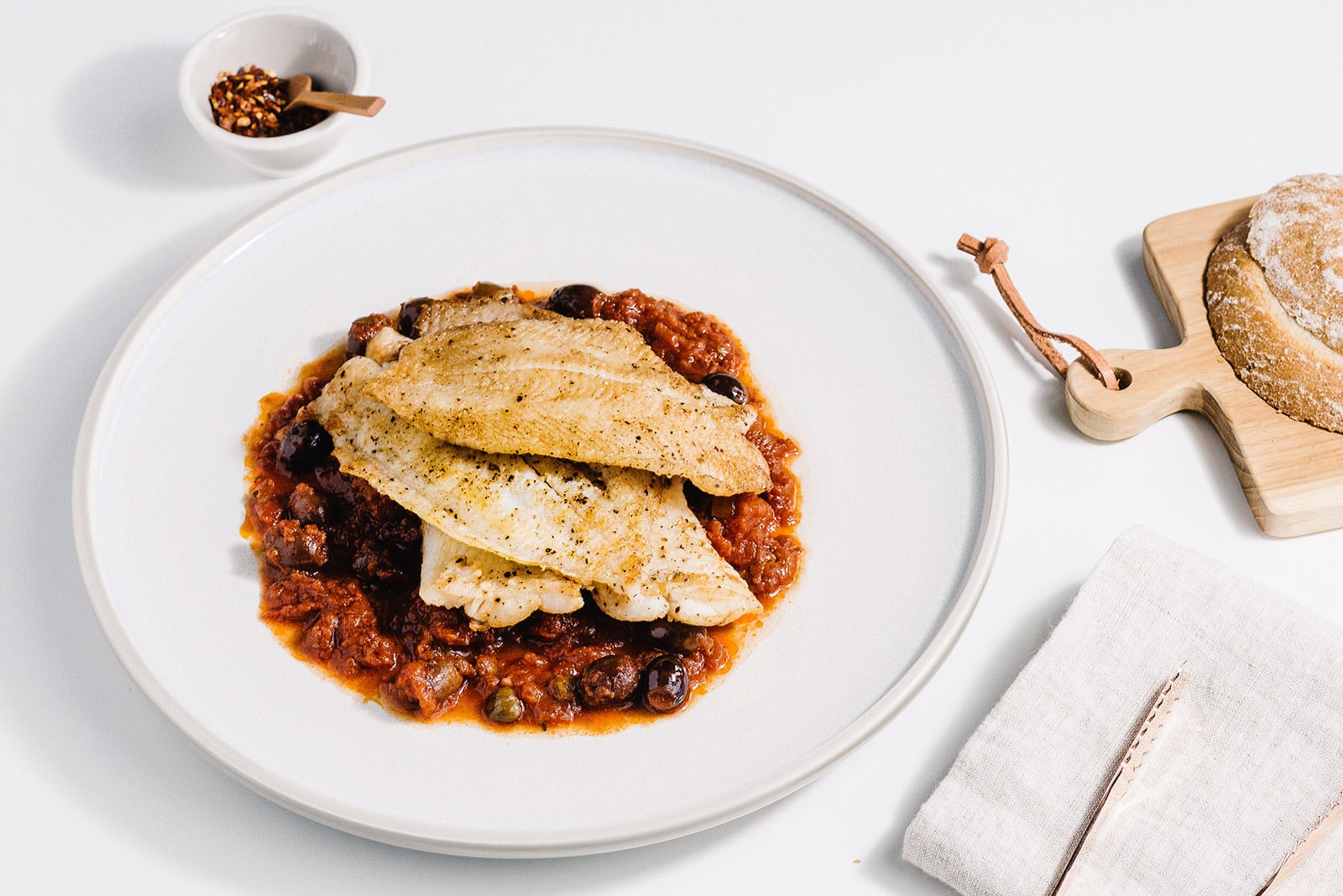 Pan Roasted Cod Puttanesca Recipe- Nonna Pia's