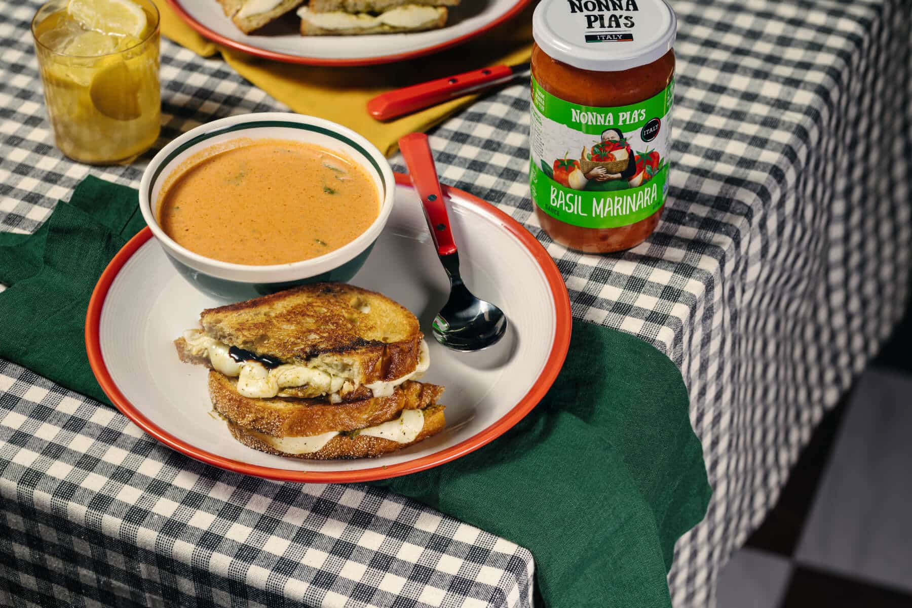Tomato Soup With Caprese Grilled Cheese Dippers - Nonna Pia's
