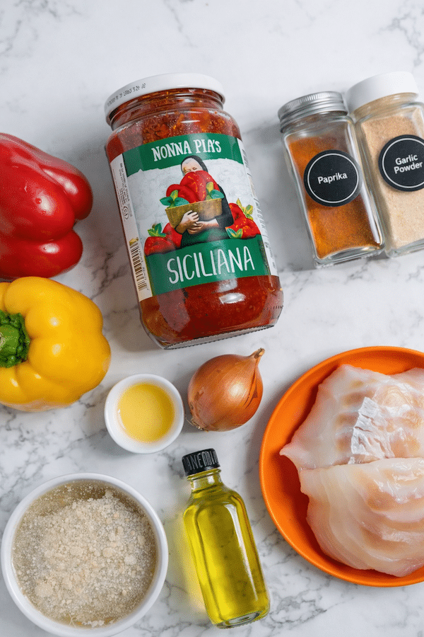 One-Pan Cod in Tomato Sauce with Peppers and Onion recipe